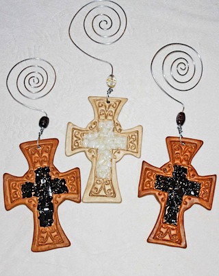 Brown Pottery Crosses