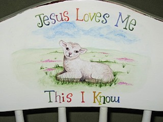 High Chair Lamb Jesus Loves Me