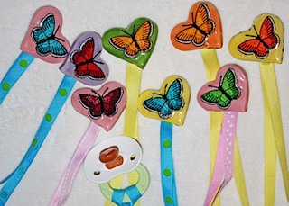 Butterfly Baby Pacifier Clip