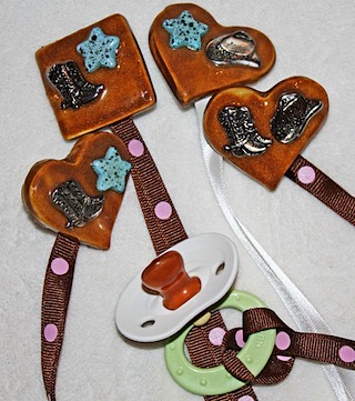 Cowgirl Pacifier Clip