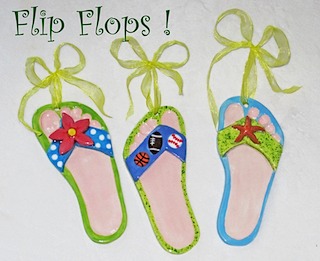 Foot impression flip flops