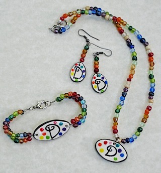 Initial earrings bracelet necklace