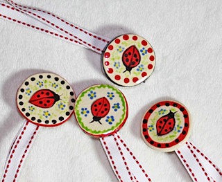 Ladybug Baby Pacifier Holder Clip