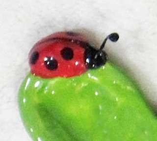 Ladybug Green Hand Impression Detail