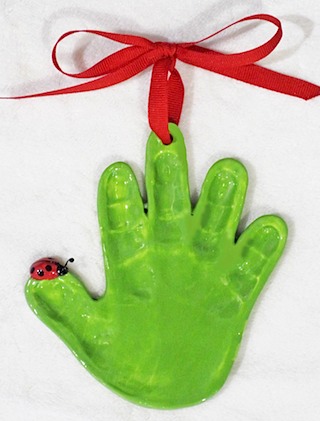 Ladybug Green Hand Impression 