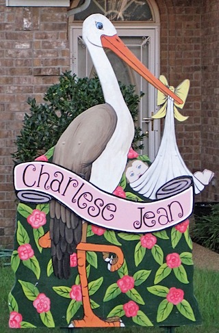 Personalized Stork Banner Charlese